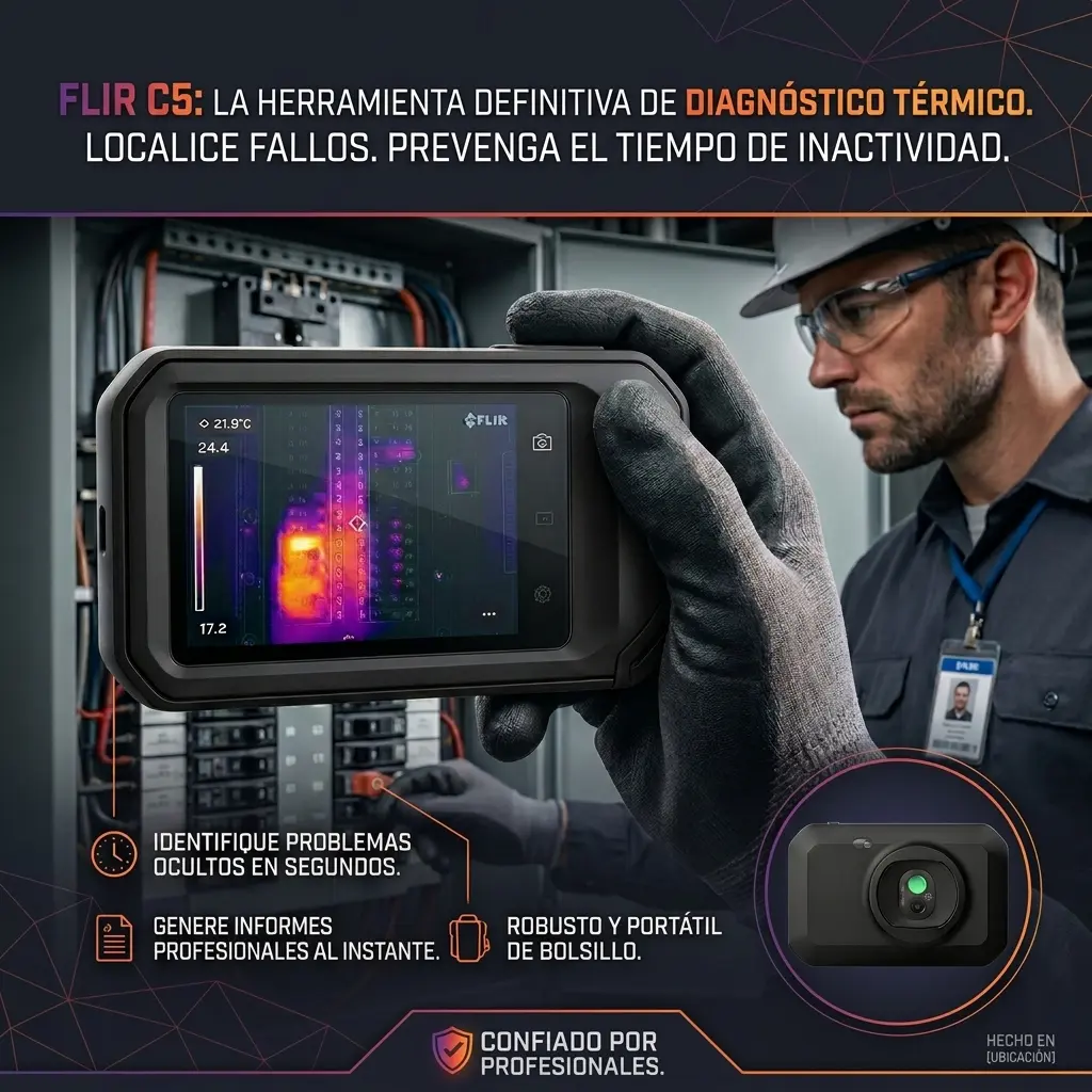 Cámara térmica realizando diagnostico