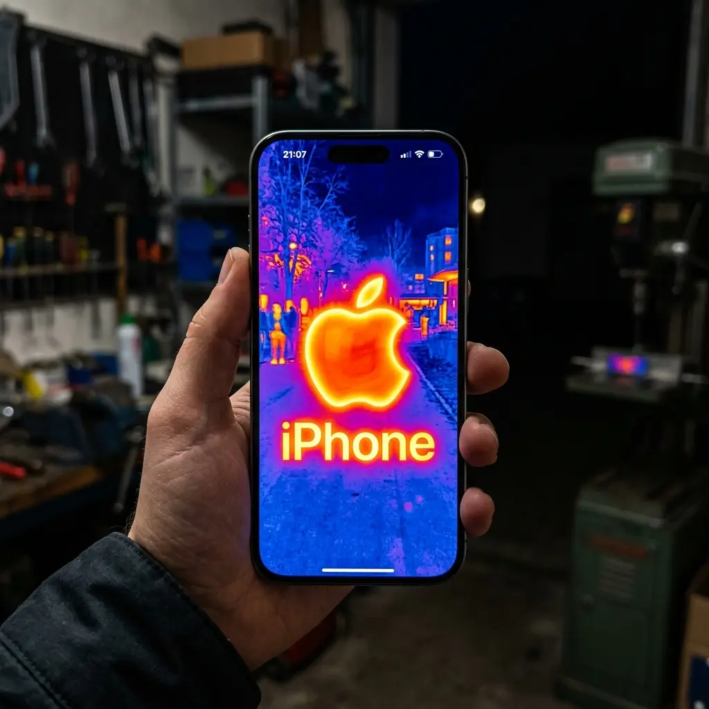 Cámara termográfica con logo Apple